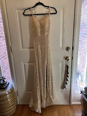 Sherri Hill Formal Long Dress Size 2 Iridescent Golds And Pinks Sequins • $150