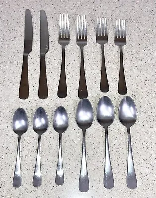 Mikasa 18/0 Gourmet Basics Satin Symmetry Flatware - 12 Piece Lot • $20