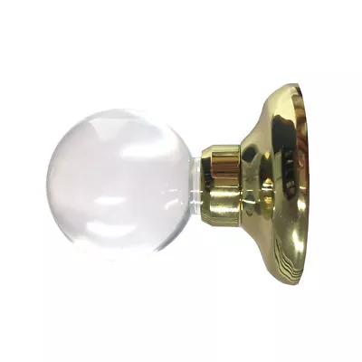 Ball Shaped Acrylic Mortice Knobs - Polished Brass • £6.83