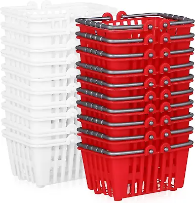 NUOBESTY 20Pcs Mini Supermarket Basket Small Shopping Basket Plastic Shopping Ca • $15.99