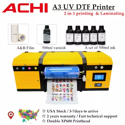 A3 UV DTF Printer Varnish Transfer Sticker Printing AB Film Double I608  Nozzle • $3989.05