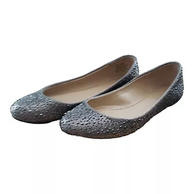 Mia Clarissa Ballet Flats 6.5M Pewte Rhinestone Sparkle Silver Gray Flats • $20