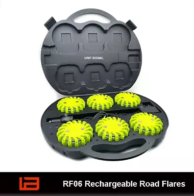 One Kit Rechargeable Road Flares 6 Pack LEDs Vehicle Boat Flashing Safety Lights • $188.36
