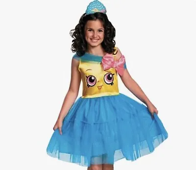 $9.99 • Buy Shopkins Cupcake Queen Costume Kids Princess Dress Halloween Size 4-6 NEW
