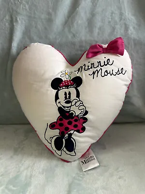 Disney Minnie Mouse Heart Shaped Throw Pillow • £8.50