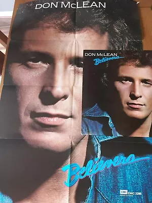 £4.99 • Buy Don Mclean Album Lp Believers Vgc Viny With Massive Poster 1981 EMI Records 