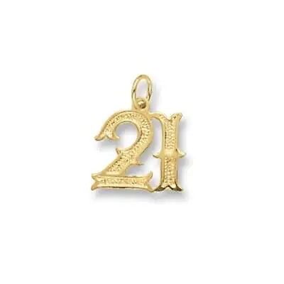 9ct Yellow Gold 21St Birthday Old English Pendant PN404 • £151