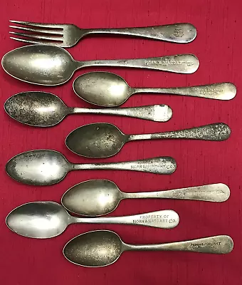 9 Pc Vintage HORN & HARDART Automat Silverplated Spoons & Fork • $40