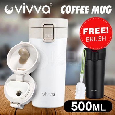 $17.87 • Buy Insulated Travel Coffee Mug Cup Thermal Flask Vacuum Thermos Stainless Steel AU