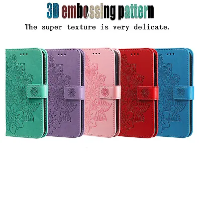For Xiaomi Note 11 11T Pro Flower Embossing PU Leather Wallet Case Phone Cover • $13.19