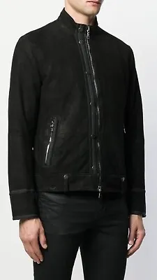 John Varvatos Collection Metal Trimmed Suede Leather Jacket 50/40. $2398 • $1150