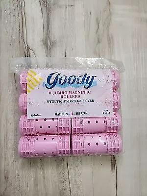 VTG GOODY Magnetic Rollers Curlers Tight Locking Cover 8 Jumbo USA 1989 Unopened • $12.94