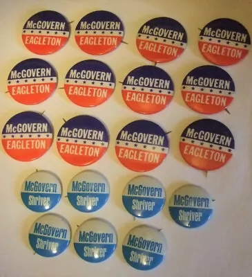 McGovern Eagleton Buttons McGovern Shriver Buttons 1972  • $19.99