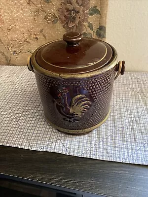 Vintage Rooster Cookie Jar With Lid And Handle • $13.99