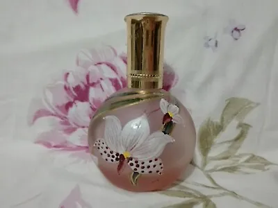 Antique Vaporizer Flask Perfume Novex Glass Painted Orchids • £15.72