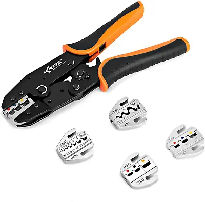 KF CPTEC Crimping Tool Set 5PCS - Ratchet Wire Crimper Kit - Quick Exchange Jaw  • $51.59