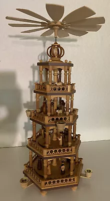 Handmade 4-Tier Christmas Pyramid Müller Kleinkunst Seiffen/Germany • $850