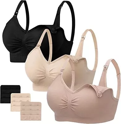 £9.99 • Buy FeelinGirl Breast Feeding Nursing Maternity Seamless Bra 1 - 3 Pack + Extenders