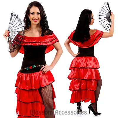 I76 Spanish Senorita Mexican Spain Dancing Dress Costume Flamenco Dancer Can Can • $35.44