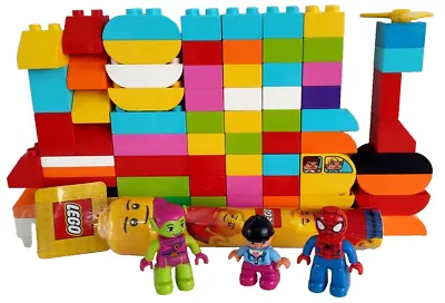 Lego Duplo Building Blocks With 3 Minifigures Various Mixed Bulk Lot 78x Pieces • $57.50