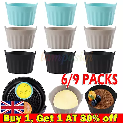 6/9Pack  Air Fryer·Egg Poacher Moulds Silicone Ramekins·For All Air Fryer UK • £4.46