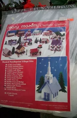 Mary Maxim Plastic Canvas Musical Needlepoint Village Kit 80268 COVERED BRIDGE • $14.99