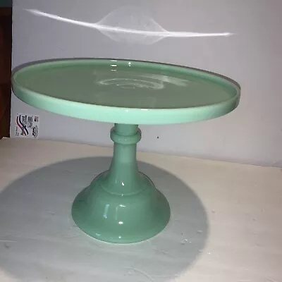 New Jadeite Green Glass Cake Stand 12  Mosser • $125