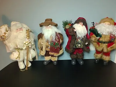 Set Of 4 Vintage Santa Claus 13  Figurines Christmas Decorations Free Standing • $75