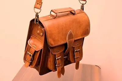 Vintage Brown Leather Messenger Bag Shoulder Laptop Bag Briefcase Men's Genuine  • $51.02