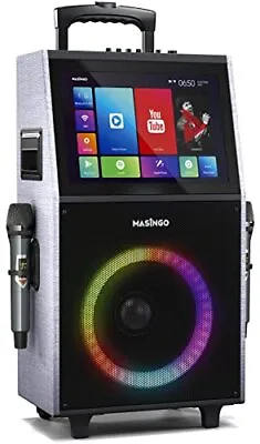 MASINGO 2022 New Professional Karaoke Machine With Lyrics Display Screen WiFi • $389.40