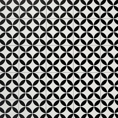 Vinyl Flooring Black & White Vintage Victorian Tiles Retro Foam Sheet Lino Roll • £231.32