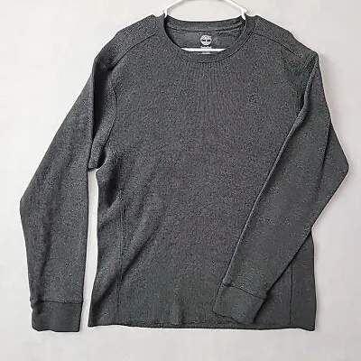 Timberland Men's XL Gray Waffle Knit Thermal Long Sleeve Cotton Shirt Warm EUC • $25.42