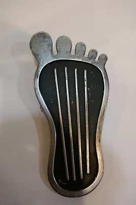 Vintage! Chrome Foot Gas Pedal Cover 9  Hot Rat Rod Gasser Wall Art Bare Foot • $19.95