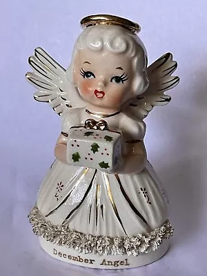 Vintage WALES 1950s Ceramic December Angel Original Sticker • $5