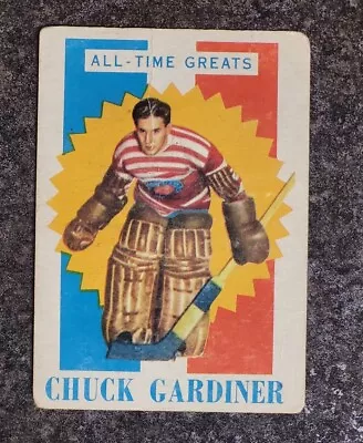 1960-61 TOPPS HOCKEY NHL Charlie Gardiner 32 Goalie All-Time Great VG • $17.36