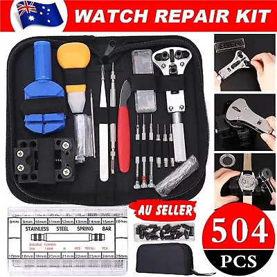 Watch Repair Tool Kit 504Pcs Watchmaker Back Case Opener Spring Pin Bars Remover • $30.99