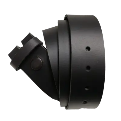 Black Press Stud / Popper Genuine Leather Belt Strap HAND MADE IN THE UK • £9.99