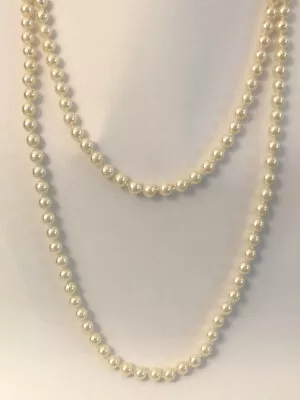 Vintage Seta Single Strand 35” 7mm Imitation Pearl Necklace • $15.95