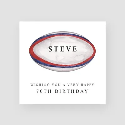Personalised Handmade 70th Birthday Card For Him Rugby Birthday Gift Grandad • £3.85