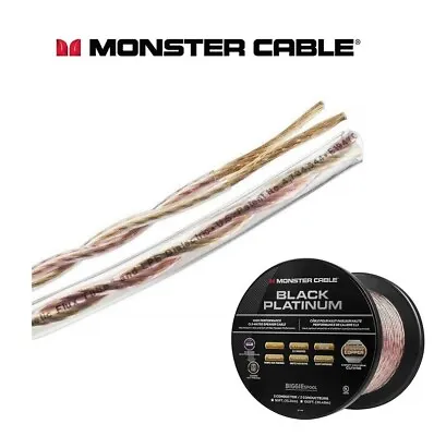 5m Speaker Cable Monster® Black Platinum Series Pure OFC 14AWG 2 X 2MM • £14.99