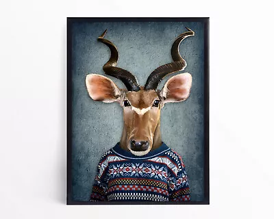 Antelope Steampunk Print Vintage Antelope Wall Art Picture Antelope Animal Top • $14.92