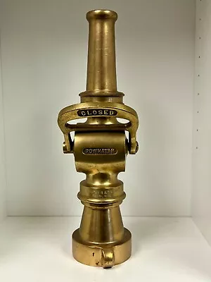 Vintage B&I Powhatan Brass Fire Hose Nozzle W/ Akron Brass Adapter • $300