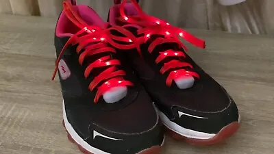 £29.99 • Buy 1-6 Red Sets Of LED Shoelaces Light Up Fibre Glow Flashing Luminous Shoe Laces