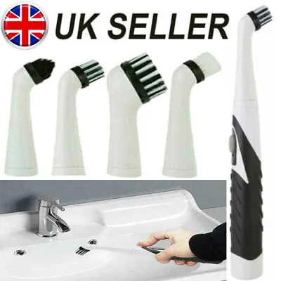 £8.99 • Buy 4Heads Electric Scrubber Cleaning Brush Kitchen Bathroom Household Accessories