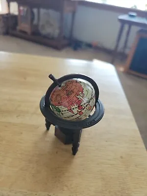 Vintage Miniature Die-Cast Metal Spinning World Globe Pencil Sharpener  • $10