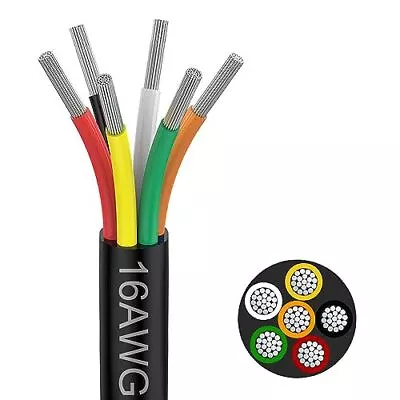 RESHAKE 16 Gauge 6 Conductor Wire 16.4FT 16/6 Tinned 16.4FT/5M 16 AWG • $46.16