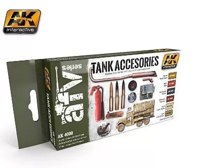 AK Tank Accessories Acrylic Paint - Hobby And Model Paint Set - #4000 • $23.96