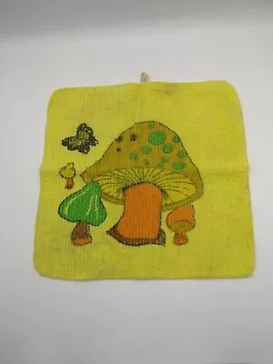 Vintage Mushroom Dishcloth Washcloth Kitchen Mod Retro Merry Cannon • $6.99