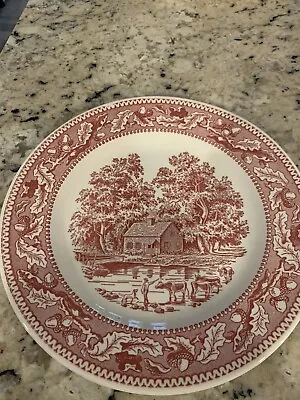 Royal Ironstone Memory Lane China Sebring Red And White Plate Vintage 1965 • $9.99