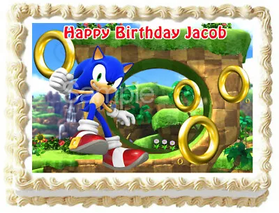 $8.95 • Buy SONIC THE HEDGEHOG Edible Cake Topper Image Decoration